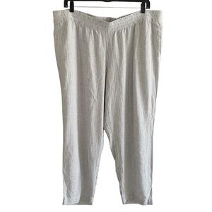 Old Navy High-Rise Linen Blend Pants Size XXL Straight Leg Casual Stretchy Waist